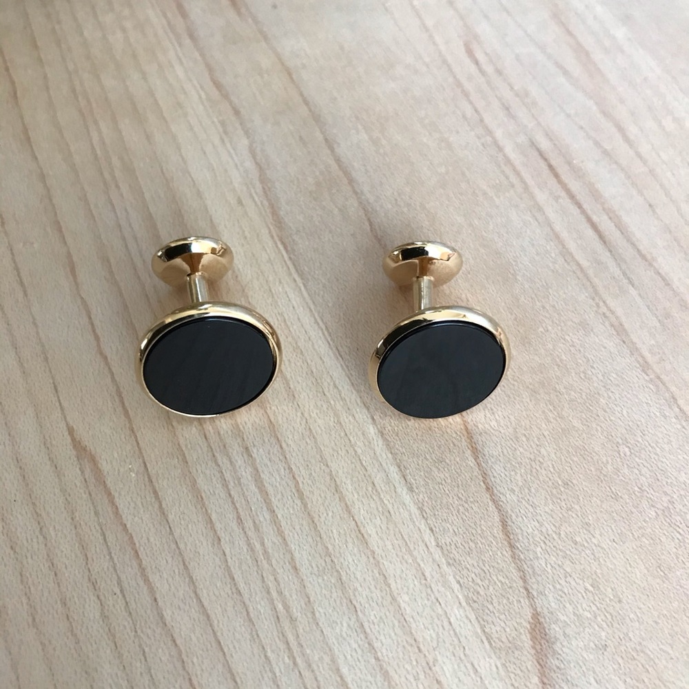 Gold & Onyx Cuffs - Picture 2 of 3